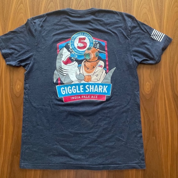 5 Branches Brewing Giggle Shark Tee Shirt-Men's Large - Picture 1 of 6